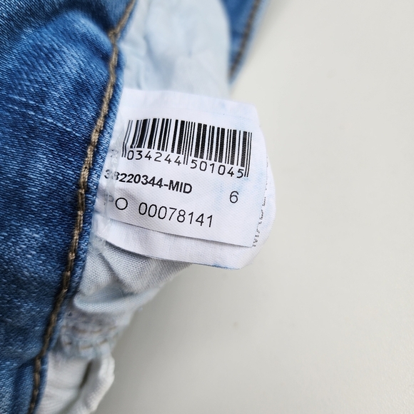 Desu Girls Light Blue Jens Denim Skirt Raw Hem W.22 Stretch Size 6 - Picture 4 of 11